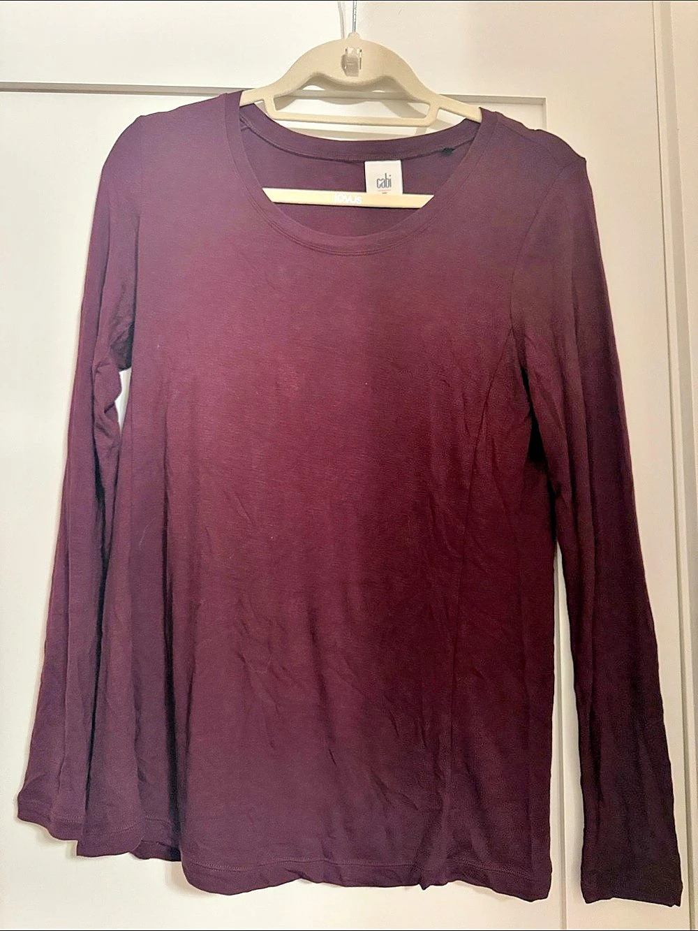 Cabi Long Sleeve Tee in Burgundy